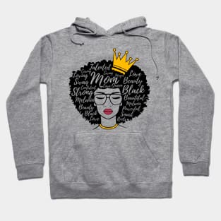 Black Mom Afro Word Art Mothers Day Gift Hoodie